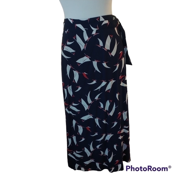 Chaps Dresses & Skirts - Chaps Nautical Navy Wrap Skirt L